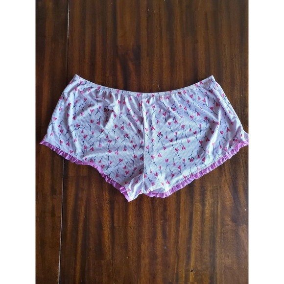 4/15 Womens pink Purple Red Heart pajama shorts Secret Treasures plus size 2X - Picture 5 of 6